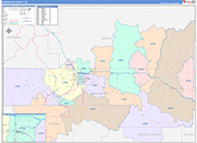 Pennington County Wall Map Color Cast Style