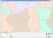Perkins County Wall Map Color Cast Style