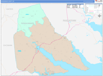 Perquimans County Wall Map Color Cast Style
