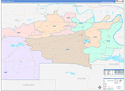 Perry County Wall Map Color Cast Style