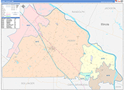 Perry County Wall Map Color Cast Style