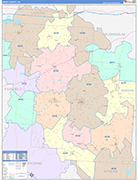 Perry County Wall Map Color Cast Style
