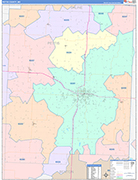 Pettis County Wall Map Color Cast Style