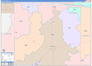 Phelps County Wall Map Color Cast Style