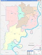 Phillips County Wall Map Color Cast Style