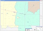 Phillips County Wall Map Color Cast Style