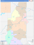 Piatt County Wall Map Color Cast Style