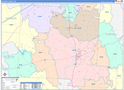 Pickaway County Wall Map Color Cast Style