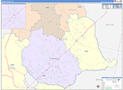 Pierce County Wall Map Color Cast Style
