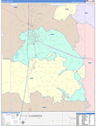 Pike County Wall Map Color Cast Style