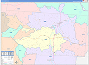 Pike County Wall Map Color Cast Style
