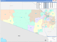 Pima Wall Map Color Cast Style