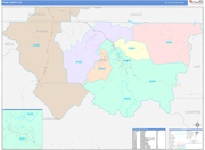 Pitkin County Wall Map Color Cast Style