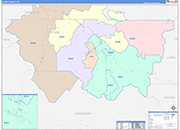 Pitkin County Wall Map Color Cast Style