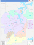 Pittsburg County Wall Map Color Cast Style