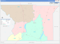 Piute County Wall Map Color Cast Style
