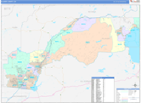 Placer County Wall Map Color Cast Style
