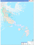 Plaquemines Wall Map Color Cast Style