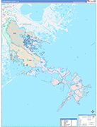 Plaquemines County Wall Map Color Cast Style