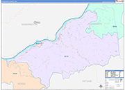 Pleasants County Wall Map Color Cast Style