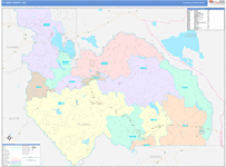 Plumas County Wall Map Color Cast Style
