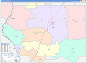 Plymouth County Wall Map Color Cast Style