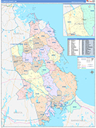 Plymouth Wall Map Color Cast Style