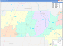 Poinsett County Wall Map Color Cast Style