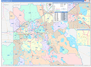 Polk County Wall Map Color Cast Style