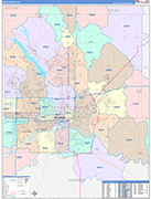 Polk County Wall Map Color Cast Style
