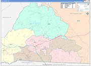 Polk County Wall Map Color Cast Style