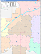 Polk County Wall Map Color Cast Style
