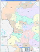 Polk County Wall Map Color Cast Style