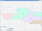 Pondera County Wall Map Color Cast Style