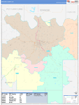 Pontotoc County Wall Map Color Cast Style