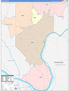Pope County Wall Map Color Cast Style