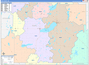 Pope County Wall Map Color Cast Style