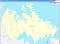 Poquoson County Wall Map Color Cast Style