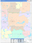 Portage County Wall Map Color Cast Style