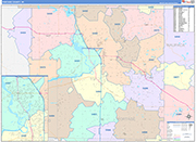 Portage County Wall Map Color Cast Style