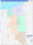 Porter County Wall Map Color Cast Style