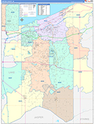 Porter Wall Map Color Cast Style