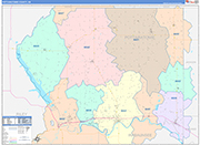 Pottawatomie County Wall Map Color Cast Style