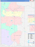 Pottawatomie County Wall Map Color Cast Style