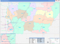 Pottawattamie Wall Map Color Cast Style