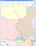Potter County Wall Map Color Cast Style