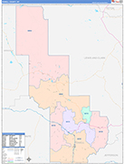 Powell County Wall Map Color Cast Style