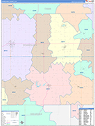 Poweshiek County Wall Map Color Cast Style