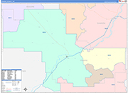 Prairie County Wall Map Color Cast Style