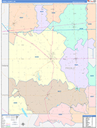 Preble County Wall Map Color Cast Style